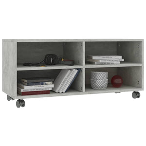 TV-Schrank Betongrau auf Rollen 90x35 cm
