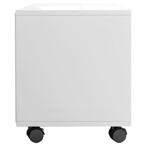 TV-Schrank Weiß Hochglanz Rollen 90x35x35 cm