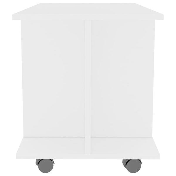 Weißer TV-Schrank mit Rollen 80x40x45 cm