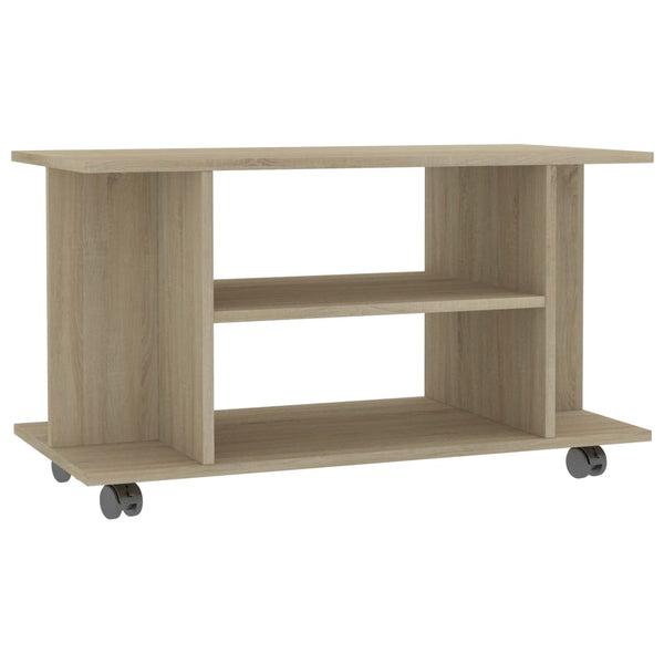 TV-Schrank Sonoma-Eiche mit Rollen 80x40x45 cm