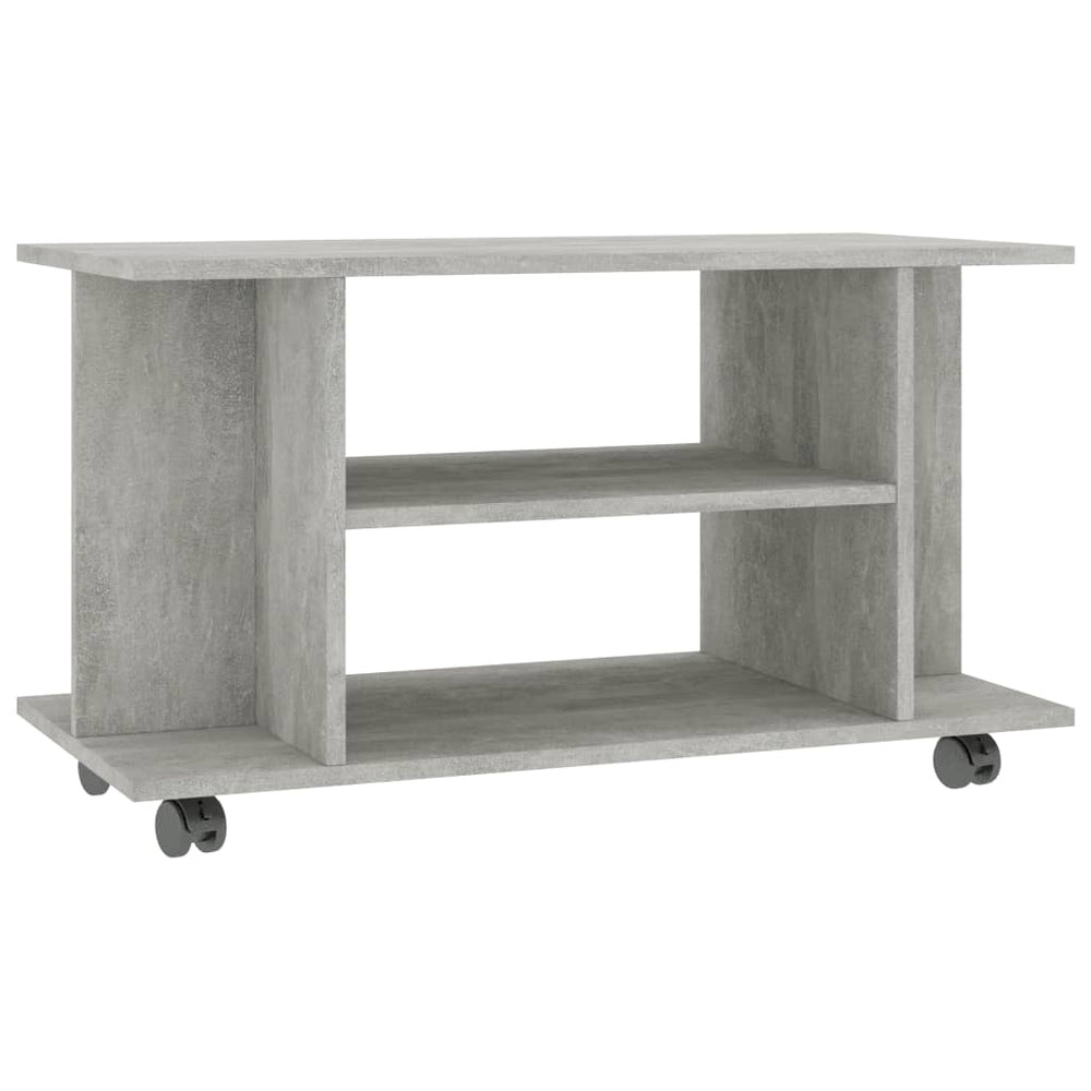 Betongrauer TV-Schrank mit Rollen