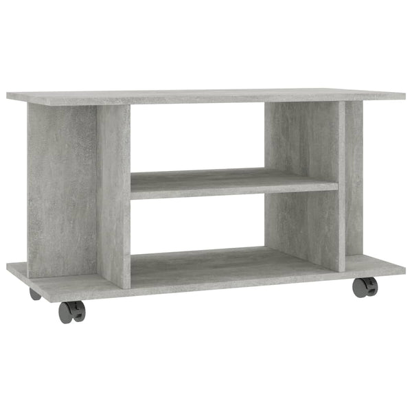 Betongrauer TV-Schrank mit Rollen