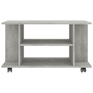 Betongrauer TV-Schrank mit Rollen