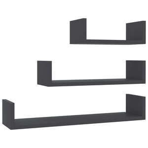 Graue Wandregale, 3er Set
