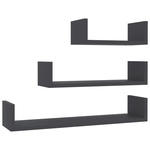 Graue Wandregale, 3er Set