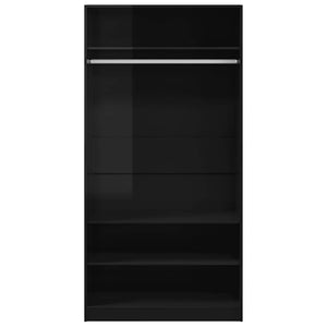 Hochglanz Kleiderschrank Schwarz 100x50x200cm