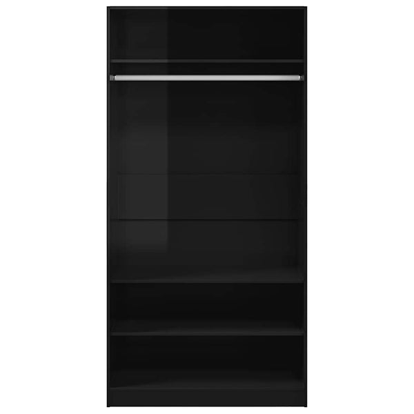 Hochglanz Kleiderschrank Schwarz 100x50x200cm