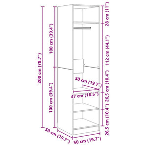 Weißer Kleiderschrank 50x50x200 cm