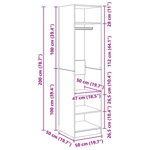 Kleiderschrank Betongrau 50x50x200 cm
