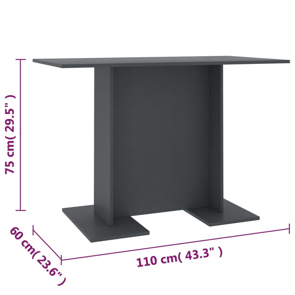 Grauer Esstisch 110x60 cm