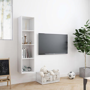 Weißes Bücherregal / TV-Schrank 143 cm