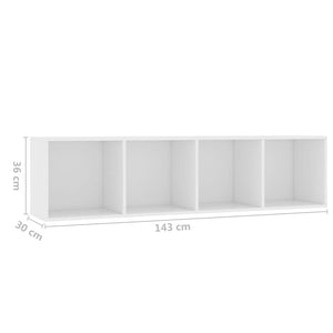 Weißes Bücherregal / TV-Schrank 143 cm