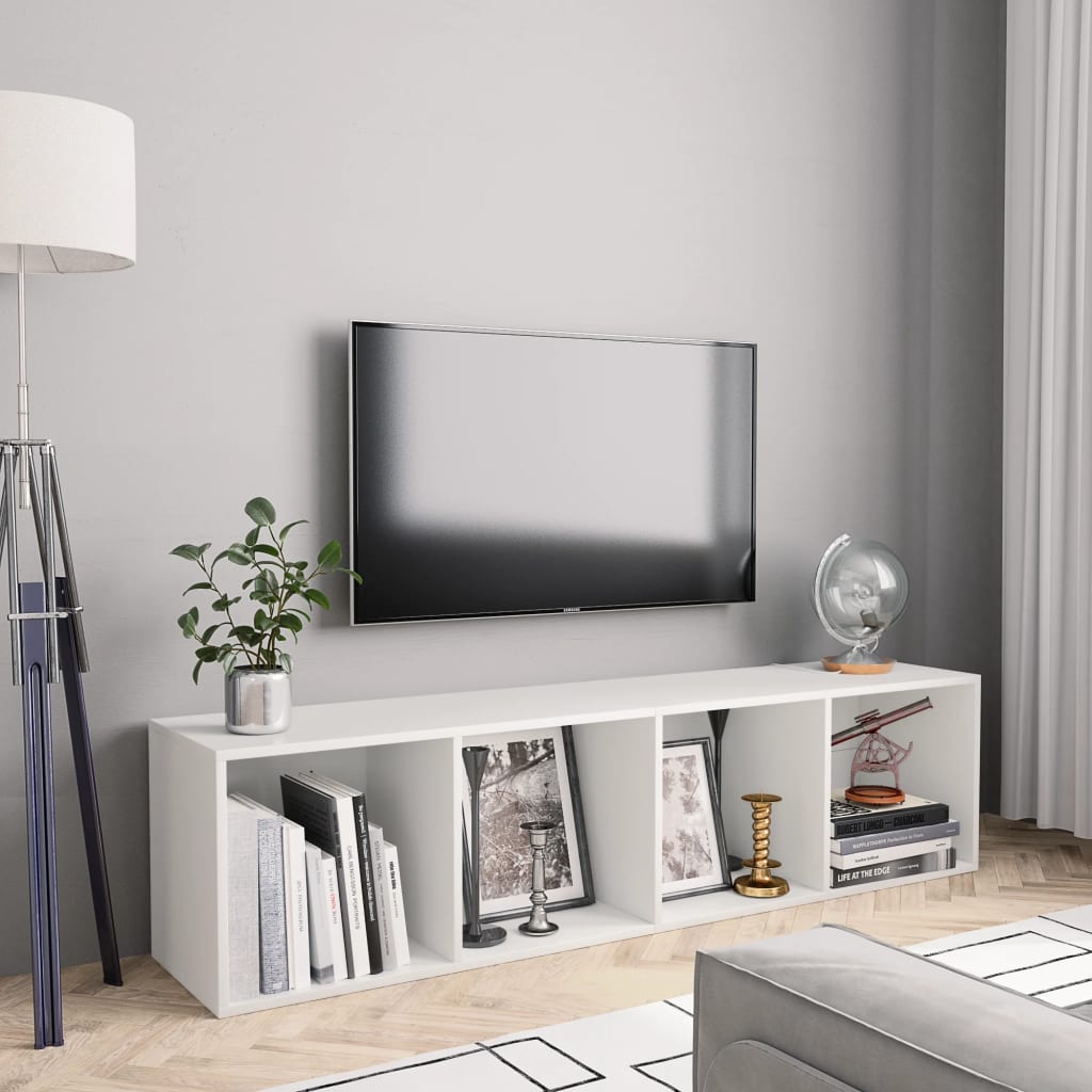 Weißes Bücherregal / TV-Schrank 143 cm