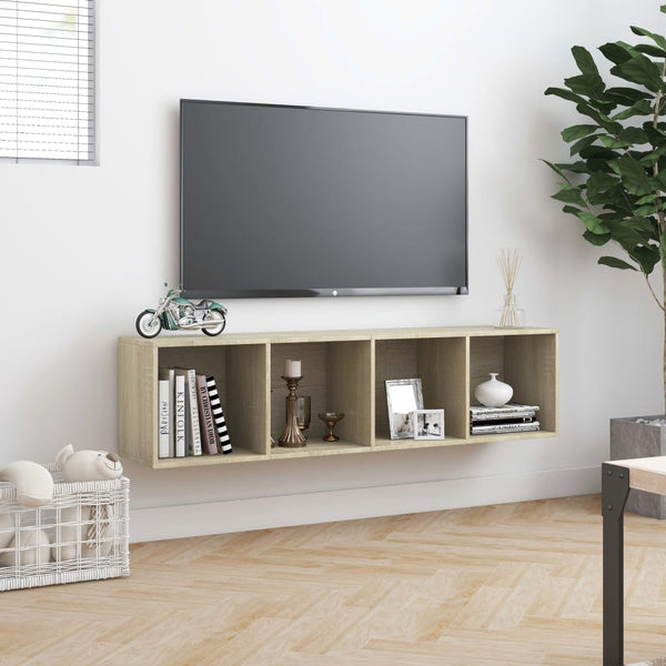 Sonoma Eiche Bücherregal TV-Schrank 143cm