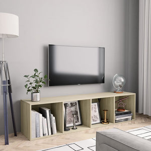 Sonoma Eiche Bücherregal TV-Schrank 143cm