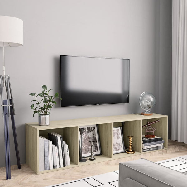 Sonoma Eiche Bücherregal TV-Schrank 143cm