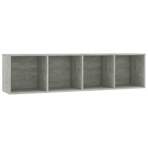 Betongraues Bücherregal/TV-Schrank, 143 cm