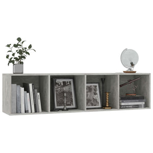 Betongraues Bücherregal/TV-Schrank, 143 cm