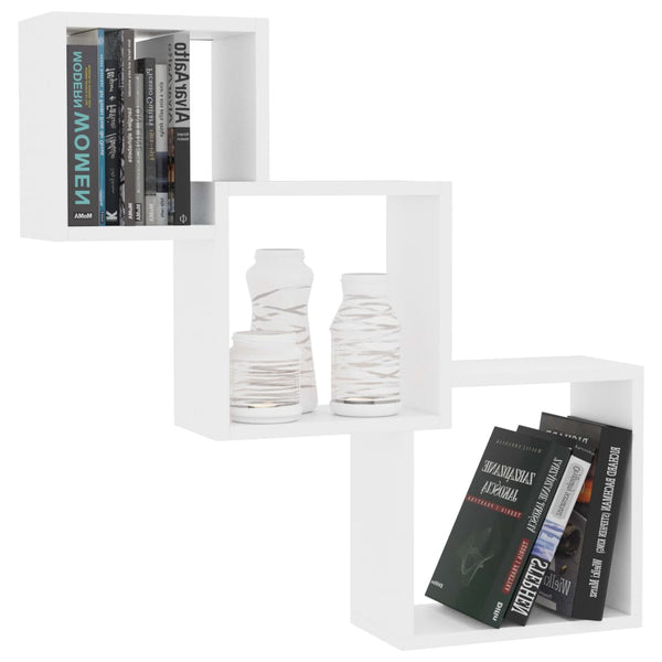 Weiße Würfel Wandregale, 68 cm