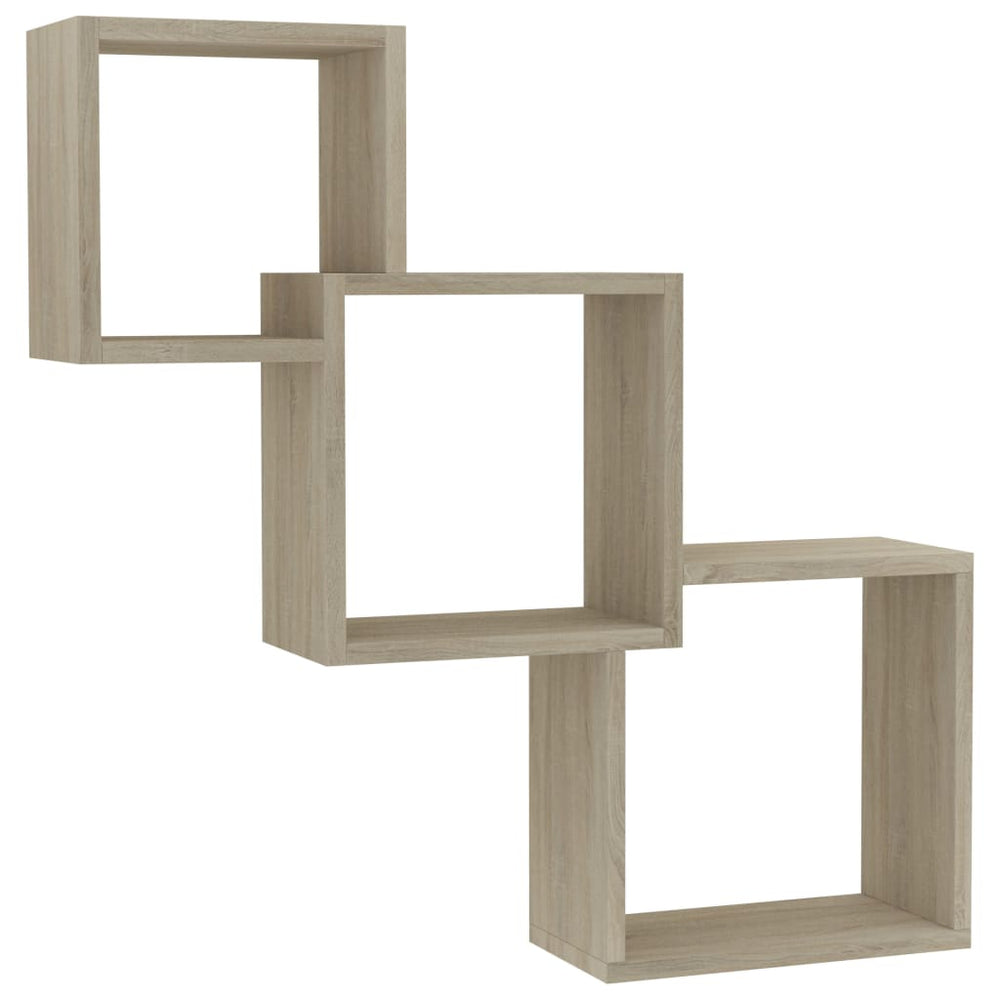 vidaXL Étagères murales cubes chêne sonoma 68x15x68 cm bois d'ingénierie