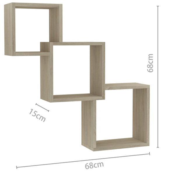 Cube Wandregal Sonoma Eiche 68x68 cm