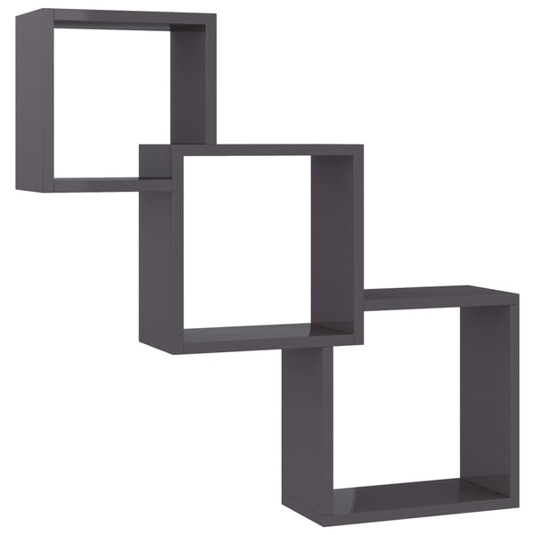 Cube Wandregal, Schwarz, 68 cm