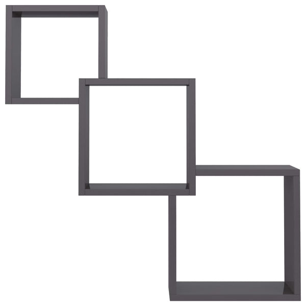 Cube Wandregal, Schwarz, 68 cm