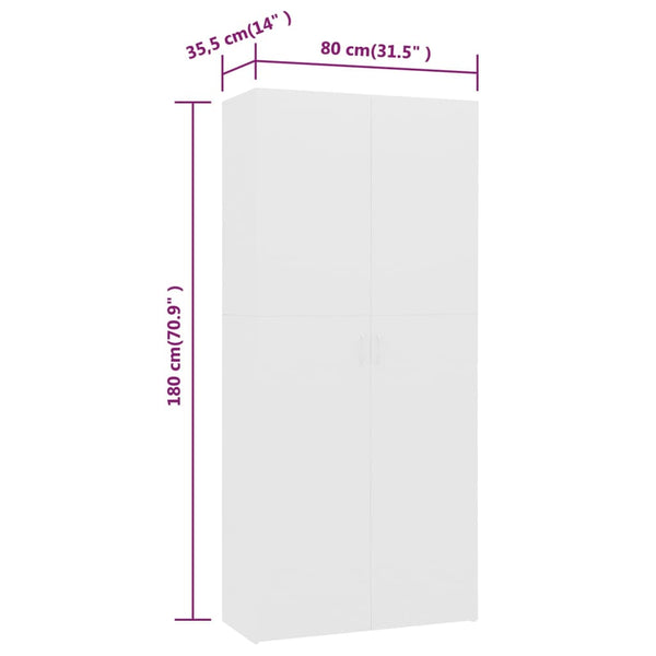 Weißer Schuhschrank 80 cm