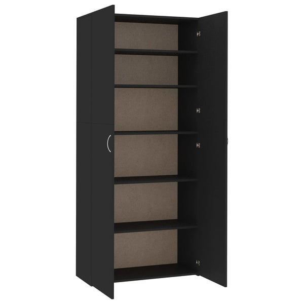 Schuhschrank Schwarz 80x180cm