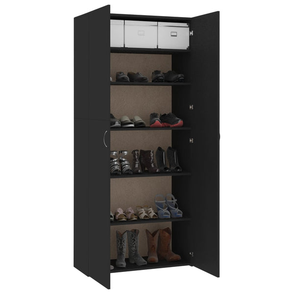 Schuhschrank Schwarz 80x180cm