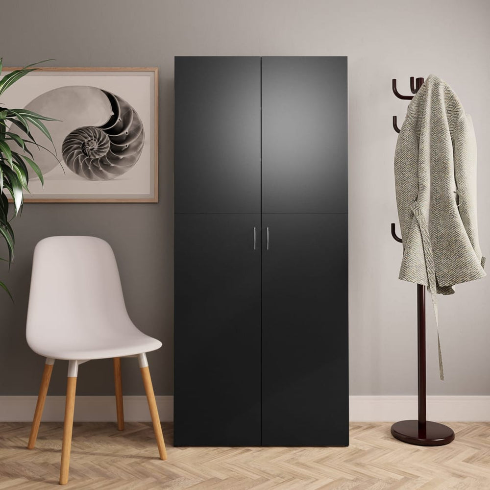Schuhschrank Schwarz 80x180cm