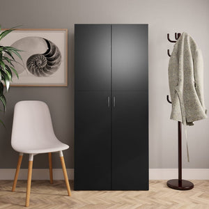 Schuhschrank Schwarz 80x180cm