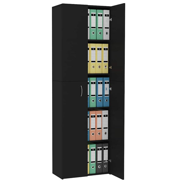 Büroschrank Schwarz 60x32x190 cm