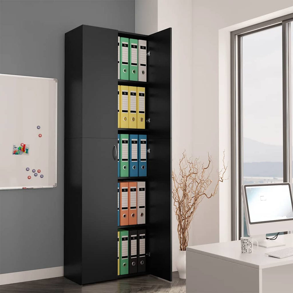Büroschrank Schwarz 60x32x190 cm