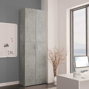 Betongrauer Büroschrank 60x32x190 cm