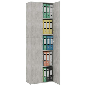 Betongrauer Büroschrank 60x32x190 cm