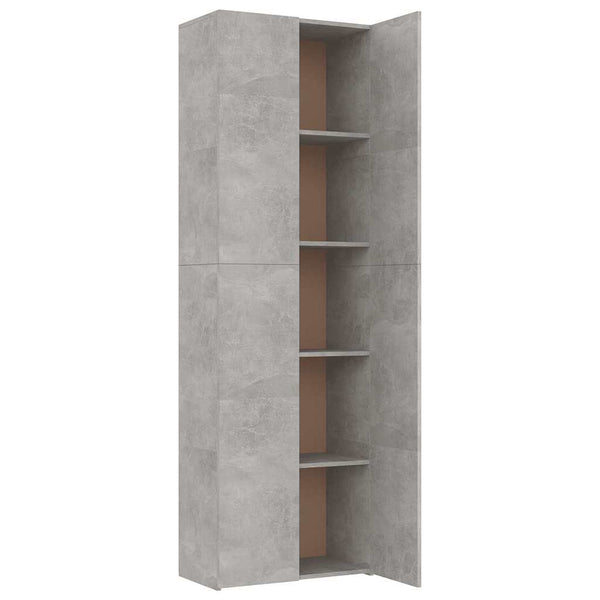 Betongrauer Büroschrank 60x32x190 cm