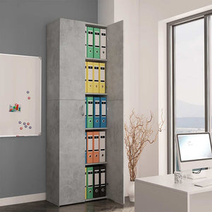Betongrauer Büroschrank 60x32x190 cm
