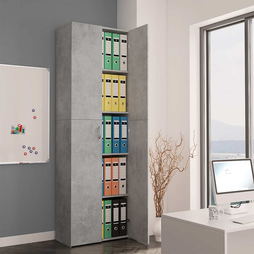 Betongrauer Büroschrank 60x32x190 cm