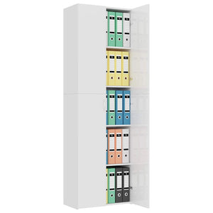 Hochglanz Büroschrank Weiß, 190 cm