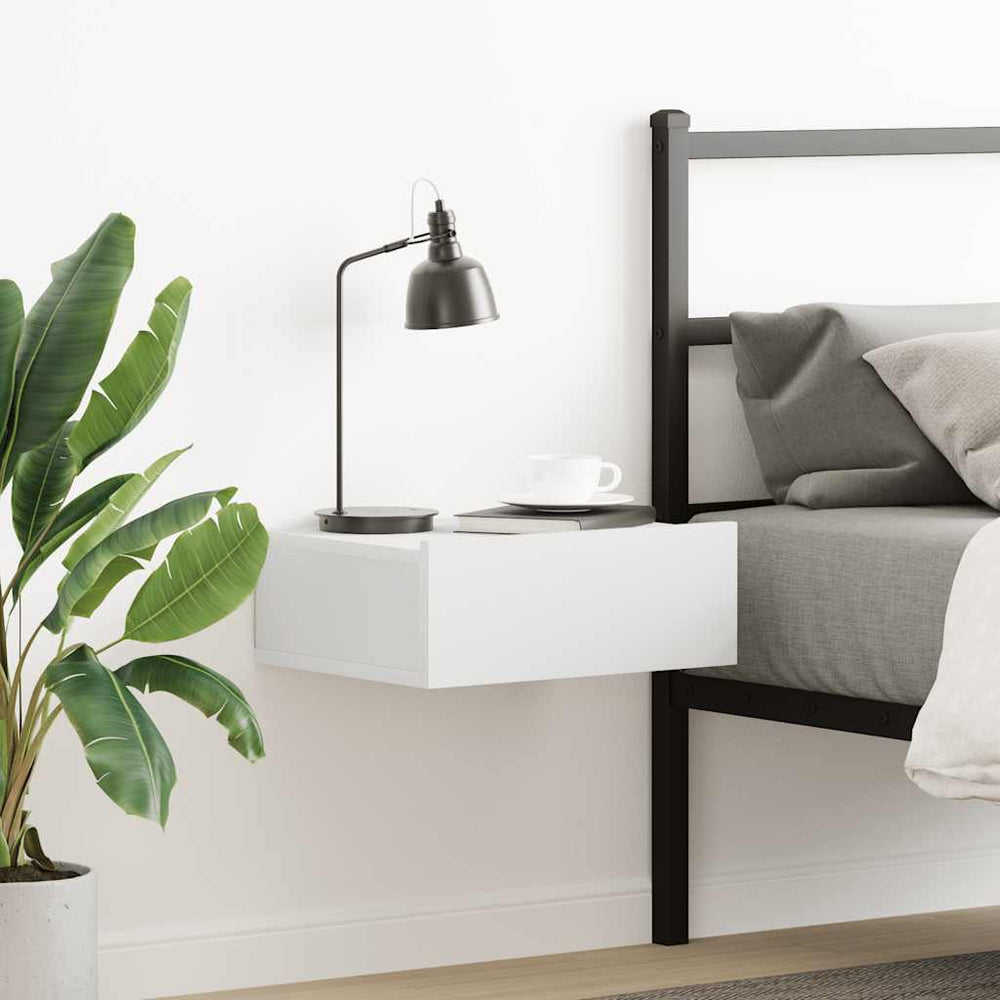 vidaXL Floating Nightstand White 40x30x15 cm Engineered Wood