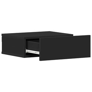 vidaXL Tables de chevet suspendues 2 pcs Noir 40x30x15 cm Bois d'ingénierie