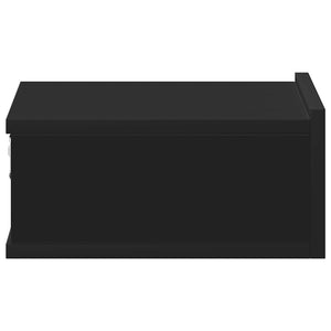 vidaXL Tables de chevet suspendues 2 pcs Noir 40x30x15 cm Bois d'ingénierie