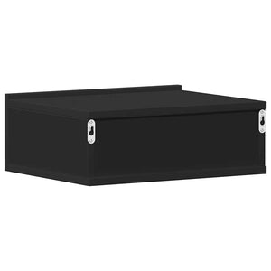 vidaXL Tables de chevet suspendues 2 pcs Noir 40x30x15 cm Bois d'ingénierie