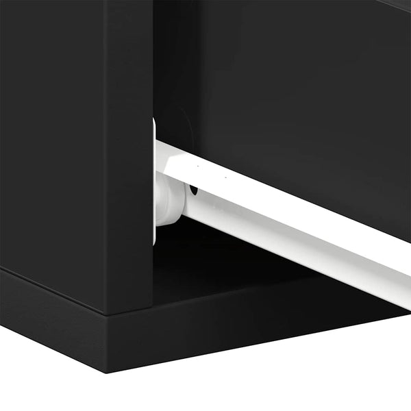 vidaXL Tables de chevet suspendues 2 pcs Noir 40x30x15 cm Bois d'ingénierie