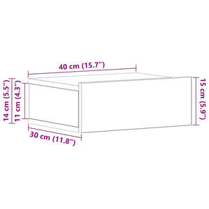 Hängender Nachttisch Sonoma Eiche 40x30x15 cm