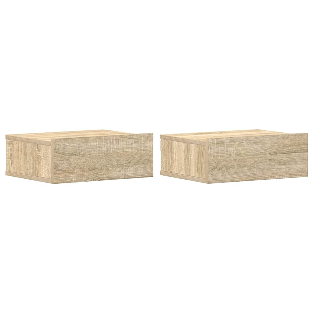 vidaXL Wall-Mounted Nightstands 2 pcs Sonoma Oak 40x30x15 cm