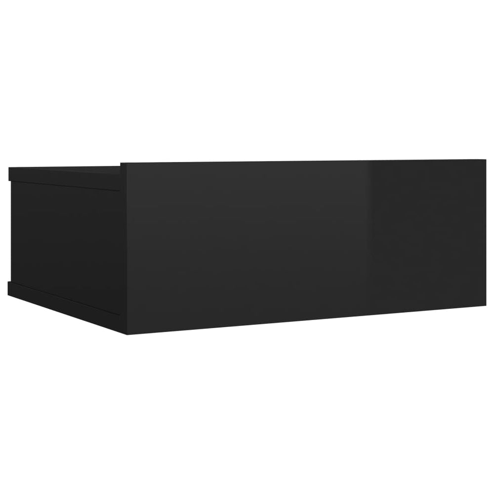 vidaXL Floating Nightstand High Gloss Black 40x30x15cm Engineered Wood