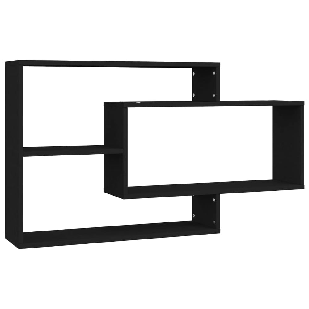 vidaXL Étagères murales noires 104x20x58,5 cm en bois d'ingénierie