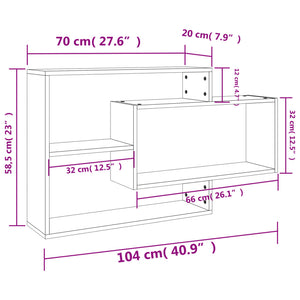 Betongraues Wandregal, 104 cm